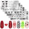 DANNEASY 6 Pieces Heart Nail Stamping Plate for Valentine's Day Nail Stamps Stencils Nail Art Stamping Kit Plates for Nails Design Manicure Template Tools Acrylic Nail Accessories