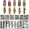 WOKOTO 6Pcs Flower Nail Stamping Plates For Nails Mix Size Image Spring Summer Flowers Leaves Nail Templates Nail Stencils For Nails Art Stamping Kit Nail Stamp Plates Set Printing Tools For Nail Art