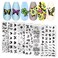 WOKOTO 6Pcs Butterfly Nail Stamping Plates Nail Stamps For Nail Art Stamping Kit Butterfly Feather Flower Stamping Plates For Nails Nail Stamp Plates Nail Plates For Nail Art Stamping Plates