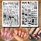 Swirl French Line Nail Stamping Plates French Tip Nail Stamp Plate Geometric Wave Stripes Snake Flower Nail Art Stamper Stencils Printing Template 2pcs Large Stainless Steel Nail Art Tools 14.5&times;9.5cm
