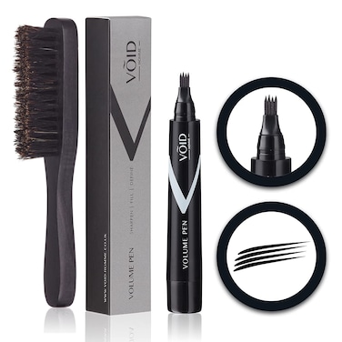 Beard Filler for Men (Dark Brown) with Beard Brush, Instant Beard Pen &amp; Filler Pen for Full Beards Quickly, Beard Pen Filler for Beard Filling Pen Kit &amp; Beard Marker, Waterproof Beard Pen
