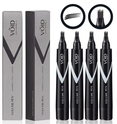 Instant Beard Filler Kit - Waterproof Pencil &amp; Liner for Easy Seamless Beard Filling (Pack of 4, Light Brown)