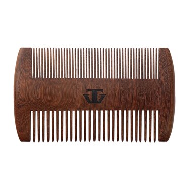 Premium Sandalwood Beard Comb with Mother of Pearl Decoration and Black Case - Traditional Craft Work &amp; The Lux Edition for the Perfect Beard &amp; Mustache Grooming and Gift for Men - TRAWILD (MARK)