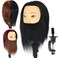 6" Male Mannequin Head with Beard 100% Human Hair Haircut Manikin Head for Cosmetology Straight Thick Hair Doll Head with Human Hair with Stand Practice Cutting Styling (6 Inches Beard 1B#)
