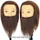 Male Mannequin Head with Beard 100% Human Hair Haircut Training Head for Cosmetology Straight Thick Hair Manikin Head Doll Head with Stand Practice Cutting Styling (6 Inches Beard Brown#)