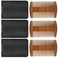 3 Pieces Natural Sandalwood Wooden Dual Action Beard and Mustache Combs with Faux Leather Cases (Brown)