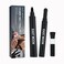 3-in-1 Beard Pen Filler and Brush Set for Men: Pencil for Natural Looking Beard Shape, Waterproof and Sweat-proof Long-Lasting Coverage (BLACK)