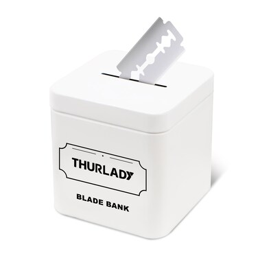Razor Blade Disposal Container, for Used Safety Razor Blades Disposal, Razor Blade Bank, Double Edge Safety Razor Blades Disposal Box, Safety Razor Accessories, Large Capacity, White