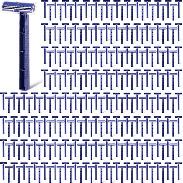Chumia Twin Blade Razors for Men Stainless Steel Disposable Razors Men Bulk Plastic Shavers Multipurpose Portable Manual Disposable Shavers for Bathing Hotel Travel(400 Pieces)