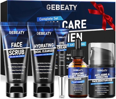 Mens Skin Care Kit,Deep Hydrate,Moisturize,Firm Skin,Gentle Men's Skincare Set,Facial Skin Care Routine Kit Men Christmas Valentines Day Gifts for Him Boyfriend Husband Fathers Dad