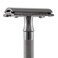 MERKUR 23B Double Edge Safety Razor - Black Long Knurled Brass Handle Made in Germany Plastic-Free Three Piece Design Closed Comb Straight Bar