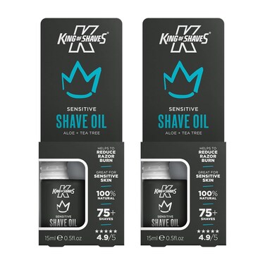 King Of Shaves Sensitive Shaving Oil For Men 15ml TWIN PACK Packaging May Vary