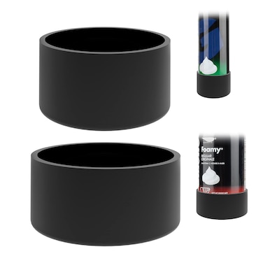 Linkidea 2 Pack Shave Gel Can No Rust Holder, Silicone Rubber Shaving Foam Bottom Rust Protector, Rust Free Holder, Compatible with Most of Shave Gel (M + L Size)