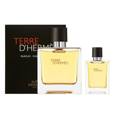 Hermes Terre D'hermes 2-Piece Set for Men, (2.5 Oz Pure Perfume Spray + 0.42 Oz Pure Perfume Spray)