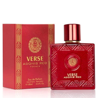 NovoGlow Verse Adonis Red for Men - 100ml Eau De Parfum Spray for Men - Long Lasting Fruity Warm &amp; Floral Fragrance Smell Fresh All Day Long Gift for Men for All Occasions