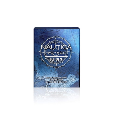 Nautica Voyage N-83 Eau de Toilette 3.4 fl oz (Pack of 1), Notes of Spicy Mint, Cardamom, and Musk, Men's Fragrance, Long Lasting, Everyday Fragrance, Travel Size