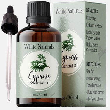 Cypress Essential Oil, 100% Pure &amp; Natural Therapeutic Grade Essential Oil for Aromatherapy Diffusers, Undiluted for Healthy Skin &amp; Hair Growth, Ideal for Bedroom, Living Room, Office 1oz