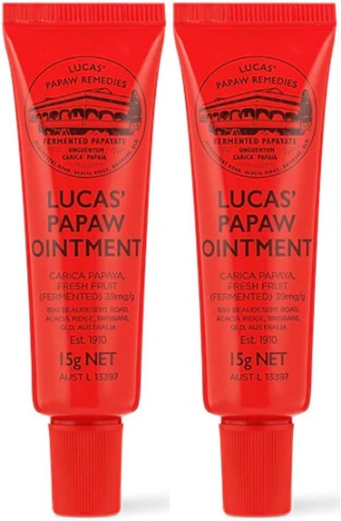 Lucas Papaw Ointment 15g Tube with lip applicator - TWIN Pack for value by Lucas Remedies