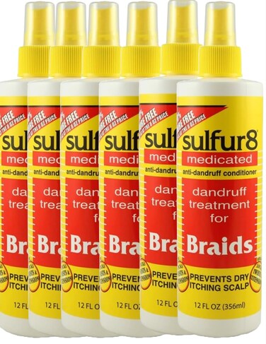 Sulfur-8 Dandruff Treatment For Braids 12 Ounce Spray (354ml) (Pack of 6)