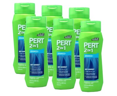 PERT 2 IN 1 Shampoo and Conditioner, Anti-Dandruff, 13.5 Fl. Oz (Pack of 6)