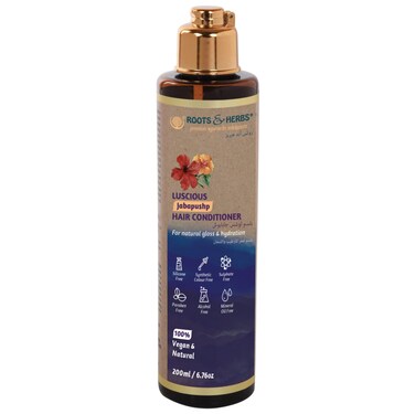 ROOTS AND HERBS Ayurvedic Hair Conditioner 100% Vegan No Paraben Jabapushp Lucious Hair Conditioner Hydrates Nourishes &amp; Restores Shine, For Damaged Dry Hair for Men and Women 6.76oz