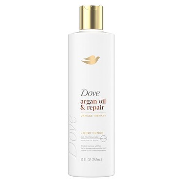 Dove Conditioner Argan Oil &amp; Repair for Fine Hair with Bio-Protein Care Technology and Argan Oil Blend 12 Fl Oz