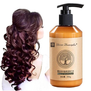 [Original and Genuine] Long-lasting Styling Moroccan Volume Moisturizing Elasticity, 300g Hydrating Styling Cream Moisture Styling Elastin Conditioner for Curly Hair (1 Bottle)