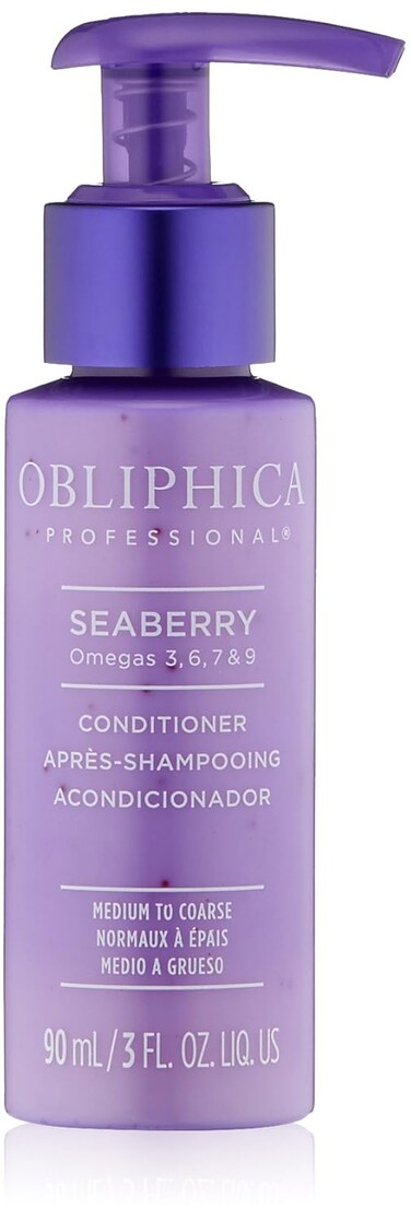 Obliphica Seaberry Conditioner for Medium &amp; Course Hair - Frizz Free, Nourished, and Damaged Repaired Hair - Hair Mask &amp; Treatment for Dry Hair and Growth - 3 Fl Oz