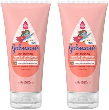 Johnson's Baby Curl Defining Tear-Free Kids' Leave-in Conditioner with Shea Butter, Paraben-, Sulfate- &amp; Dye-Free Formula, Hypoallergenic &amp; Gentle for Toddlers' Hair, 6.8 fl. Oz (Pack of 2)