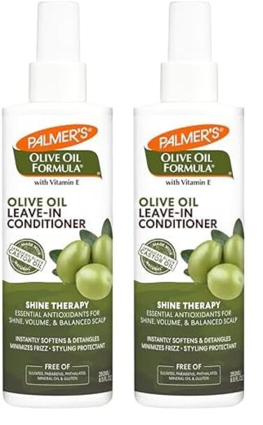 Palmer's Olive Oil Formula Leave In Conditioner Spray, Shine Therapy, Instantly Detangle, Soften and Smooth Textured and Curly Hair, 8.5 Ounces (Pack of 2)