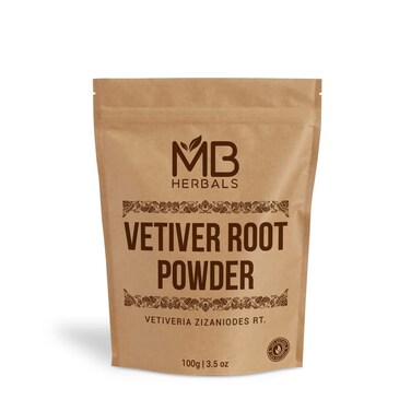 MB Herbals Vetiver Powder 100 Gram (3.5 oz)   Khus Powder   Vetiveria Zizanioides Root Powder
