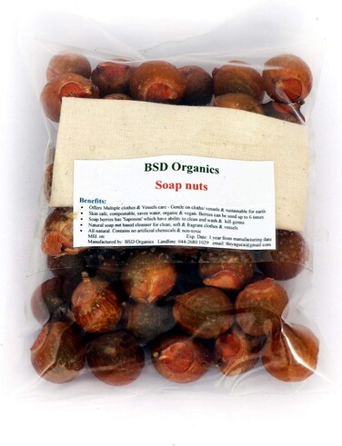 Soap nuts (Reetha, Areetha, kunkudukaialu) - 400 Gm / 14.10 Oz (free pouch)