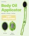 Body Oil Applicator (2nd gen) - 19" Foldable Long Curved Handle, with Replaceable Brush Head, Spill Prevention Non-Toxic Washable Foam Pad &ndash; Perfect for Tanning and Body Oils, Includes 2 Pads