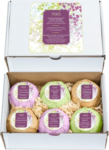 Luxury Aromatherapy Bath Bombs: Deep Body Relaxation Deluxe Gift Set with 6 x 100g Relaxing and Calming Scents