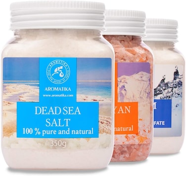 Bath Salts Set 42 Oz - Epsom Salt - Himalayan Pink Salt - Dead Sea Salt - 100% Pure &amp; Natural - Best for Good Sleep - Beauty - Bathing - Body Care - Wellness - Relax - Aromatherapy - Spa