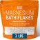 Magnesium Flakes for Bath - Magnesium Chloride Flakes - Dead Sea Salts for Soaking - Enhanced with Vitamin C Crystals, 3.0 LBS