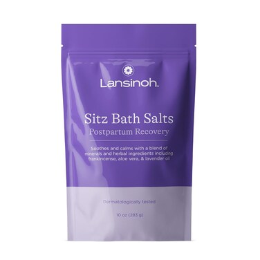 Lansinoh Sitz Bath Salts, Postpartum Essentials, and Hemorrhoid Treatment, Epsom Salt Bath Soak With Lavender Oil, Frankincense and Aloe Vera, 10 Ounce
