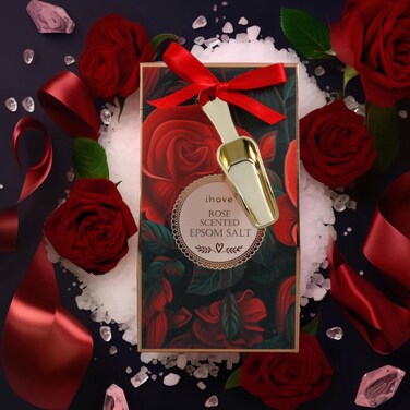 iHave Epsom Salt for Bath Soak, Portable Bath Salts - Unique Spa Gifts for Her, Perfect Anniversary and Birthday Gifts for Women, Mom, Wife, Girlfriend, Sister, Best Friends, Romantic Rose Gift Ideas