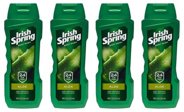 Irish Spring Body Wash, Aloe Vera, 18 Fl Oz (Pack of 4)