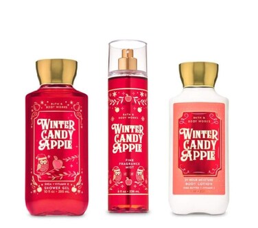 Bath and Body Works - Winter Candy Apple - Winter 2019 - Daily Trio - Shower Gel, Fine Fragrance Mist &amp; Super Smooth Body Lotion