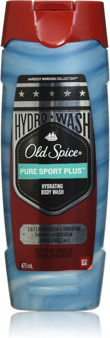 Old Spice Hydro Wash Body Wash Hardest Working Collection Pure Sport Plus 16 Oz, 0.9 Pound