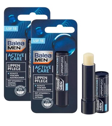 Balea MEN lip care active care, 4.8 g (Pack of 2) - German product