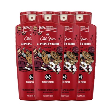 Old Spice Body Wash for Men, AlphaScentauri, Long Lasting Lather, 24.0 fl oz (Pack of 4)