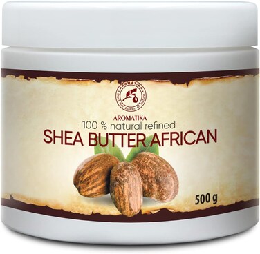 AROMATIKA Refined Shea Butter 17.5 Oz (500g) - Ghana - 100% Natural &amp; Pure Shea Butter for Body Care - Hair - Face - Body Butter - Butyrospermum Parkii