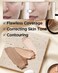 THE SAEM Cover Perfection Triple Pot Concealer &ndash; 3 Color Concealer with Full Coverage Natural Beige Shade Covers Blemishes Spots, Highlighter &amp; Contouring, 02 Contour Beige