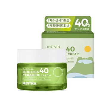 PS.PRETTYSKIN Centella Asiatica Extract 40% Korean skin care Moisturizing Facial Cream 1.75fl.oz.(52ml) with Hyaluronic Acid, Ceramide &amp; Shea Butter- Helps soothe sensitive and irritated skin