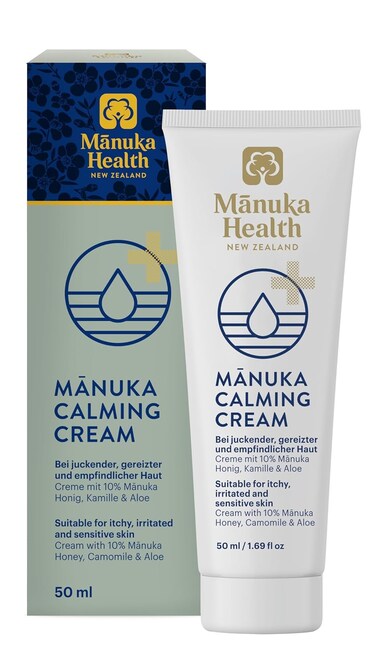 Manuka Health Calming Cream, For Itchy, Irritated &amp; Sensitive Skin, Authentic Raw Honey from New Zealand