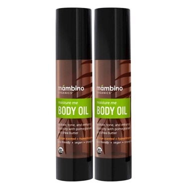 Mambino Organics Moisture Me Body Oil &ndash; Organic, Pure Blend of Dutch Shea, Spanish Almond &amp; Turkish Pomegranate &ndash; Hydrate for Relaxed Skin &ndash; Cruelty-Free Skin Care, 2-Pack 4 fl oz