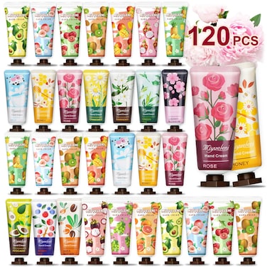 120 Pack Hand Cream Gift Set, Travel Size Lotion, Mini Hand Cream, Valentines Day Gifts for Her, Hand Cream for Dry Cracked Hands, Bulk Christmas Gifts for Coworkers Adults Women