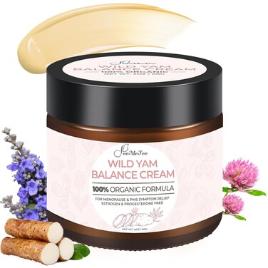 Wild Yam Cream 2oz, Organic Balancing Cream for Women, Deep Nourishment and Hydration, Made With Wild Yam Root, Chaste Tree Berry and Red Clover